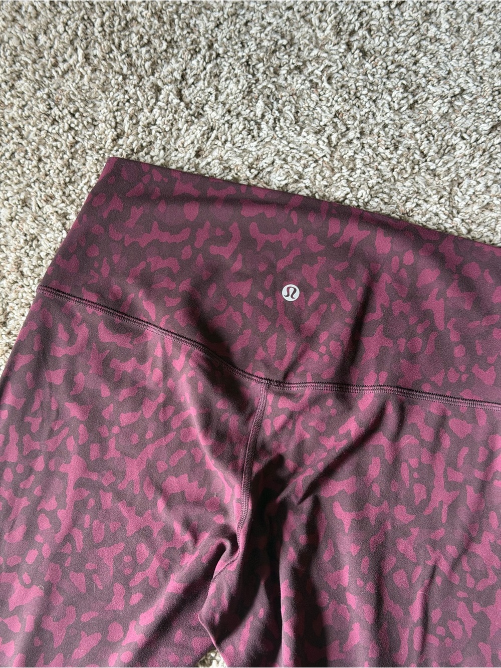 lululemon athletica Burgundy & Dark Plum Leopard Print Leggings